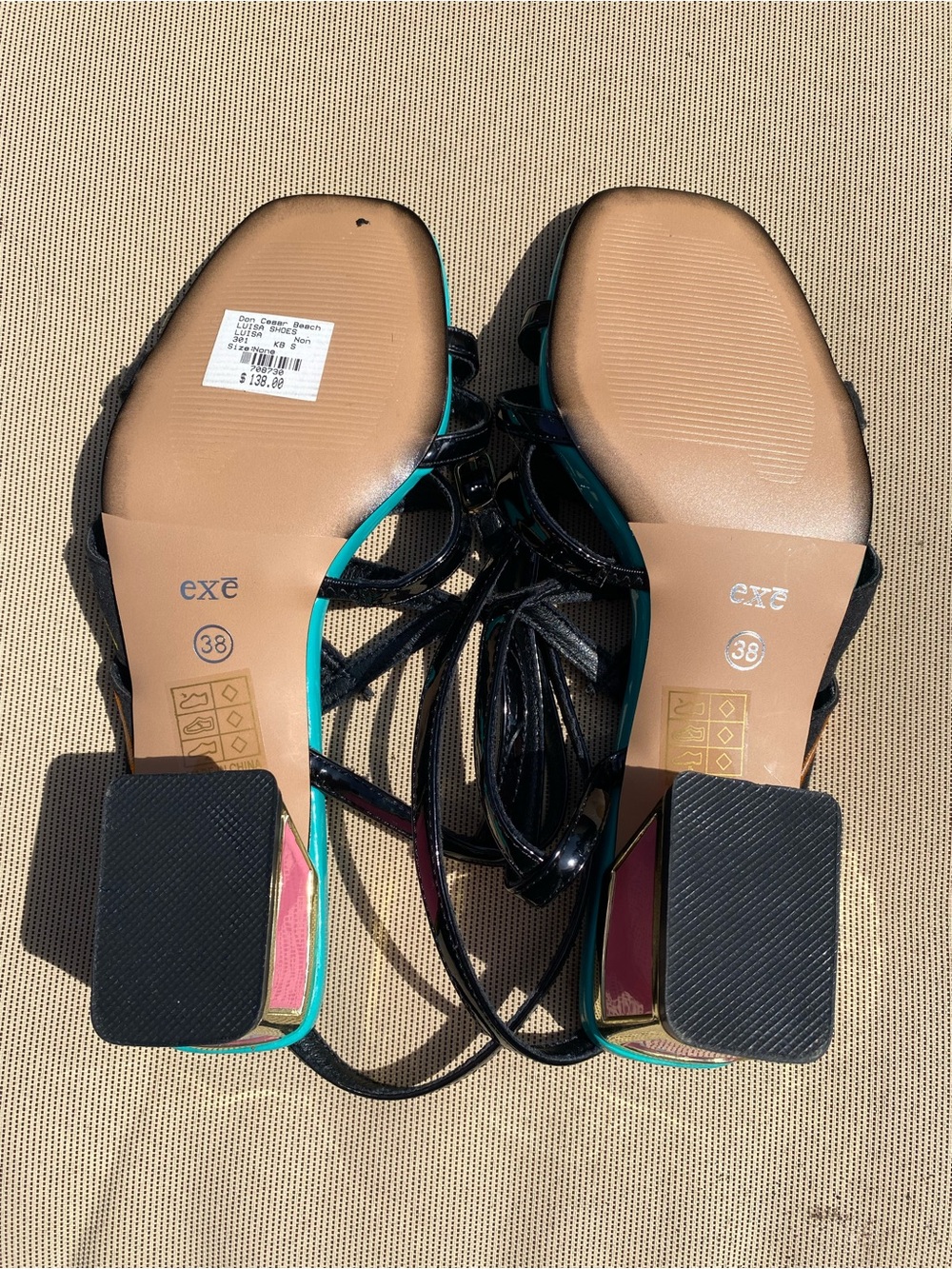 EXE Luisa 400 NWOT colorful low-heel strappy sandal - Picture 7 of 7